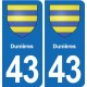 43 Langeac blason autocollant plaque immatriculation ville