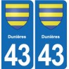 43 Langeac blason autocollant plaque immatriculation ville