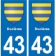 43 Langeac blason autocollant plaque immatriculation ville