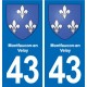 43 Langeac blason autocollant plaque immatriculation ville