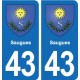 43 Langeac blason autocollant plaque immatriculation ville