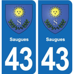 43 Langeac blason autocollant plaque immatriculation ville
