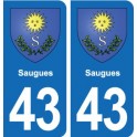 43 Langeac blason autocollant plaque immatriculation ville