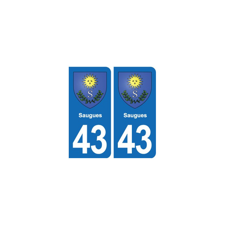 43 Langeac blason autocollant plaque immatriculation ville