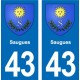 43 Langeac blason autocollant plaque immatriculation ville