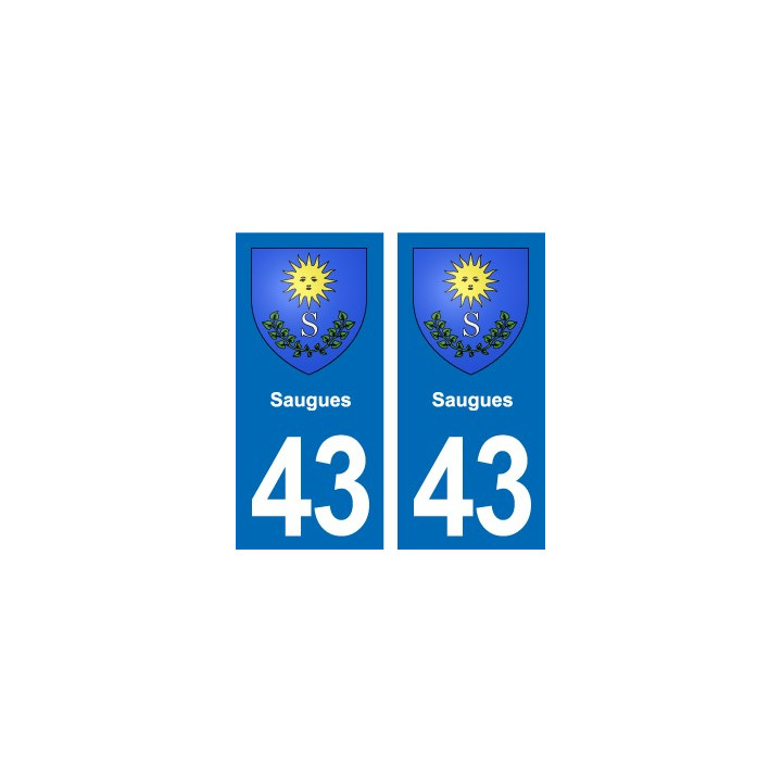 43 Langeac blason autocollant plaque immatriculation ville