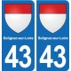 43 Langeac blason autocollant plaque immatriculation ville