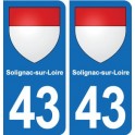 43 Langeac blason autocollant plaque immatriculation ville