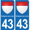 43 Langeac blason autocollant plaque immatriculation ville