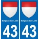 43 Langeac blason autocollant plaque immatriculation ville