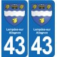 43 Langeac blason autocollant plaque immatriculation ville