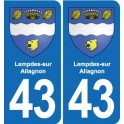 43 Langeac blason autocollant plaque immatriculation ville