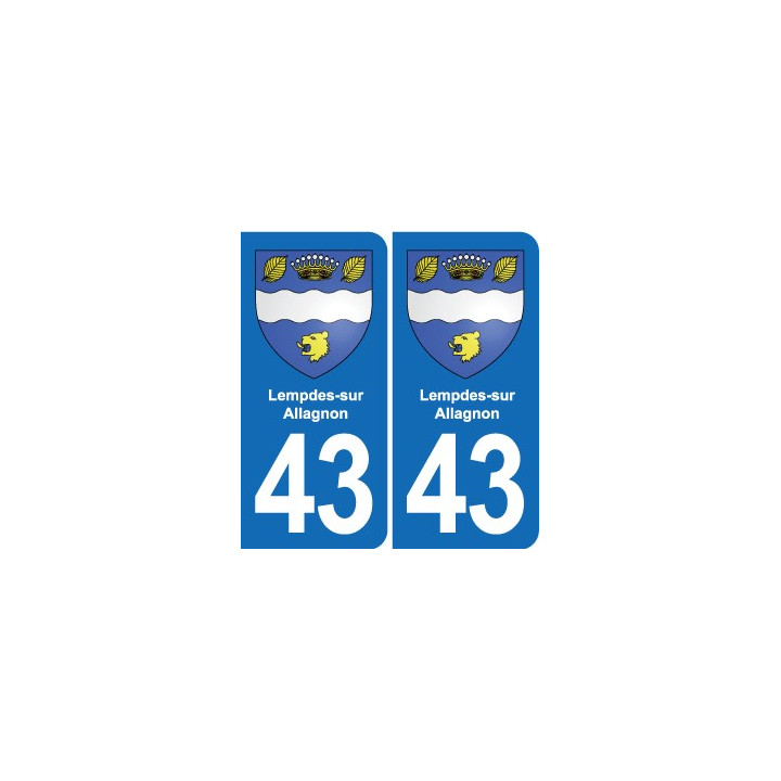 43 Langeac blason autocollant plaque immatriculation ville