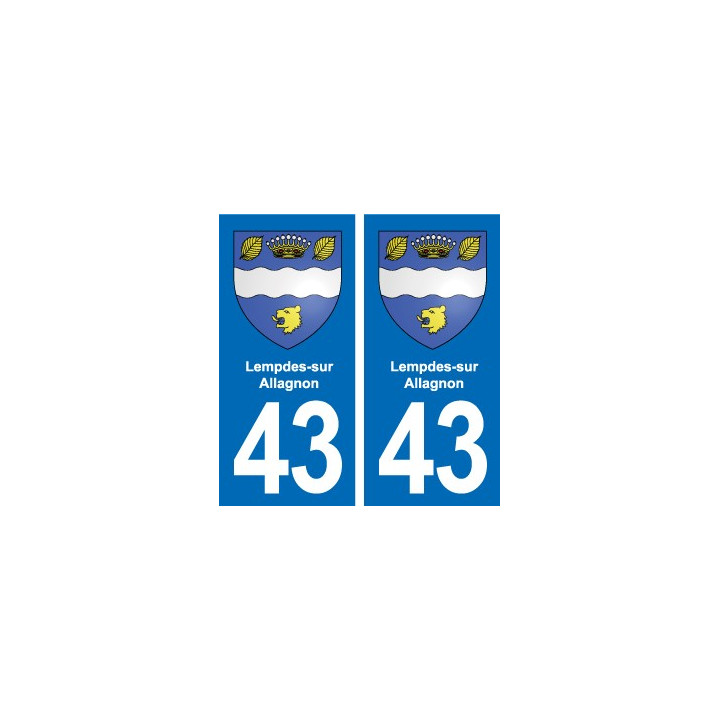 43 Langeac blason autocollant plaque immatriculation ville