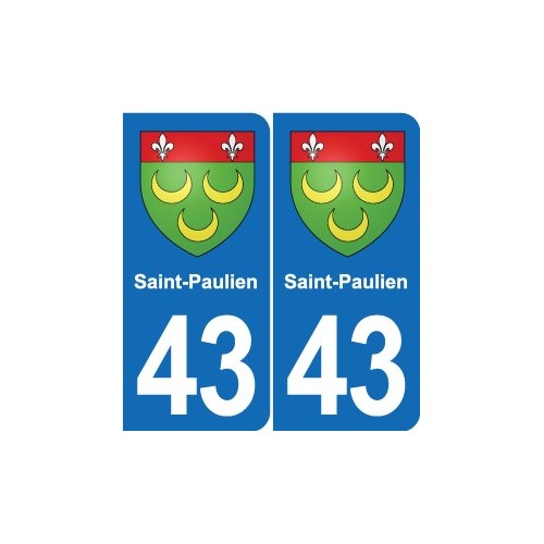 43 Langeac blason autocollant plaque immatriculation ville