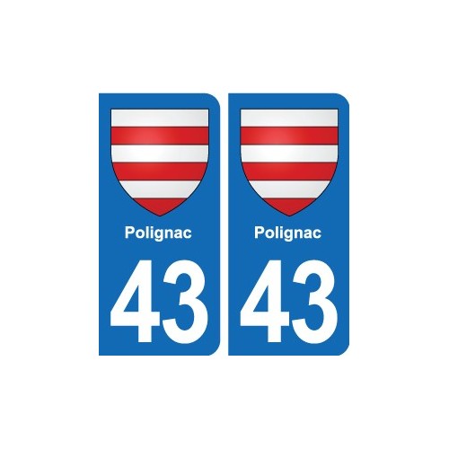 43 Langeac blason autocollant plaque immatriculation ville