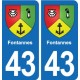 43 Langeac blason autocollant plaque immatriculation ville