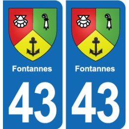 43 Langeac blason autocollant plaque immatriculation ville