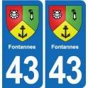 43 Langeac blason autocollant plaque immatriculation ville