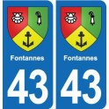 43 Langeac blason autocollant plaque immatriculation ville