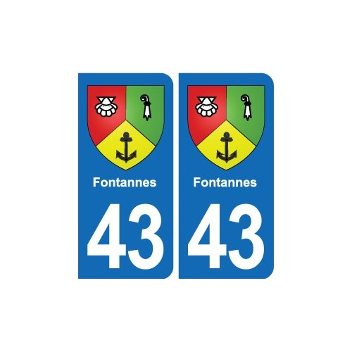 43 Langeac blason autocollant plaque immatriculation ville