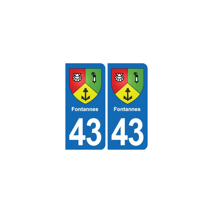 43 Langeac blason autocollant plaque immatriculation ville
