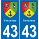 43 Langeac blason autocollant plaque immatriculation ville