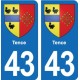43 Langeac blason autocollant plaque immatriculation ville