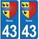 43 Langeac blason autocollant plaque immatriculation ville