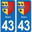 43 Competencia escudo de armas de la placa etiqueta de registro de la ciudad
