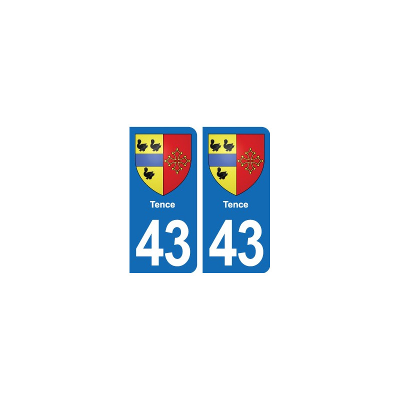 43 Langeac blason autocollant plaque immatriculation ville