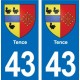 43 Langeac blason autocollant plaque immatriculation ville