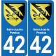 42 Villerest blason ville autocollant plaque stickers