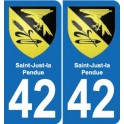42 Villerest blason ville autocollant plaque stickers