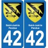 42 Villerest blason ville autocollant plaque stickers