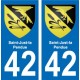 42 Villerest blason ville autocollant plaque stickers