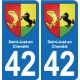 42 Villerest blason ville autocollant plaque stickers
