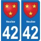 42 Villerest blason ville autocollant plaque stickers