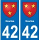 42 Villerest blason ville autocollant plaque stickers