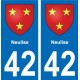 42 Villerest blason ville autocollant plaque stickers
