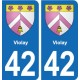 42 Villerest blason ville autocollant plaque stickers