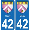 42 Villerest blason ville autocollant plaque stickers