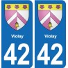 42 Villerest blason ville autocollant plaque stickers