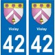 42 Villerest blason ville autocollant plaque stickers
