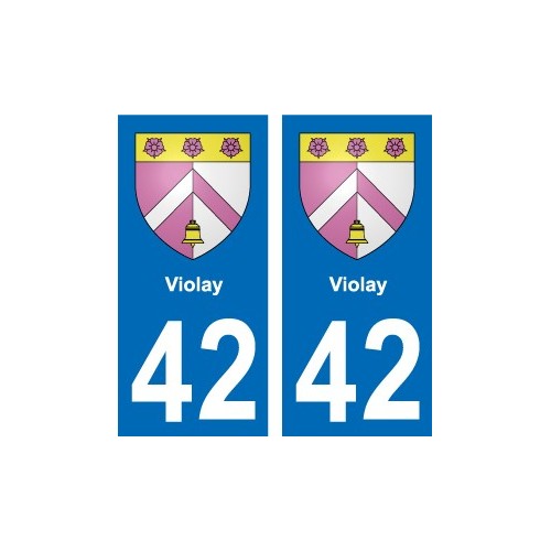 42 Villerest blason ville autocollant plaque stickers