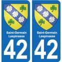 42 Villerest blason ville autocollant plaque stickers
