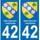 42 Villerest blason ville autocollant plaque stickers