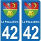 42 Villerest blason ville autocollant plaque stickers