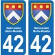 42 Villerest blason ville autocollant plaque stickers