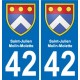 42 Villerest blason ville autocollant plaque stickers